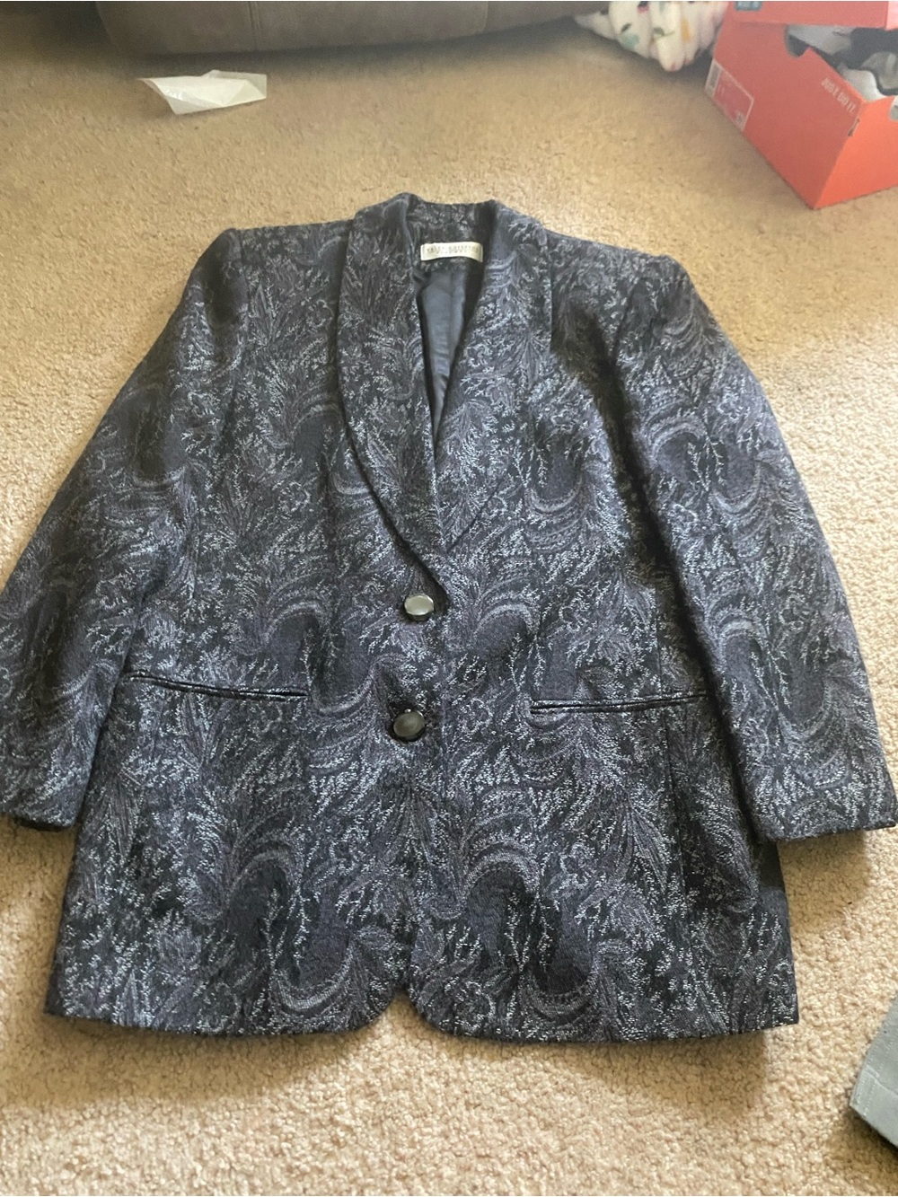 Vintage Valerie Steven’s 100% Wool Paisley Blazer Size 12 Women’s